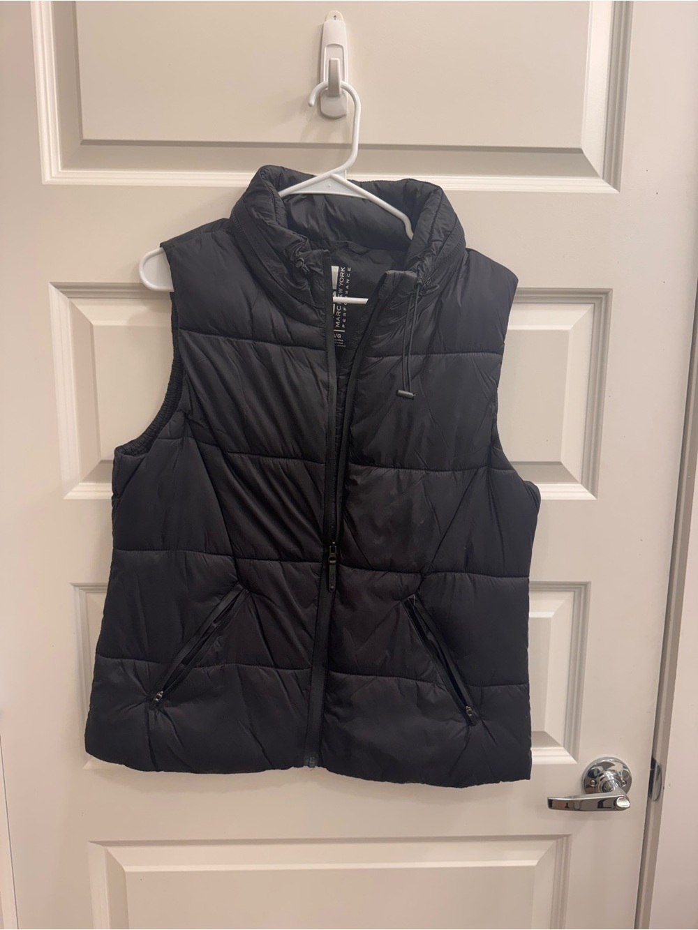 Marc New York Performance Black Puffer Vest With Packable Hood